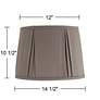 7_Khaki Gray Pinch Pleat Softback Drum Lamp Shade 12x14.5x10.5 (Spider) more views