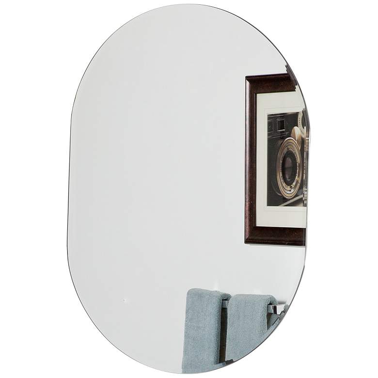 Image 2 Khloe 23 1/2 inch x 39 1/4 inch Frameless Oval Wall Mirror