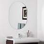 Khloe 23 1/2" x 39 1/4" Frameless Oval Wall Mirror