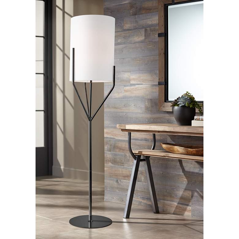 Image 2 Khloe Matte Black 3-Arm Floor Lamp