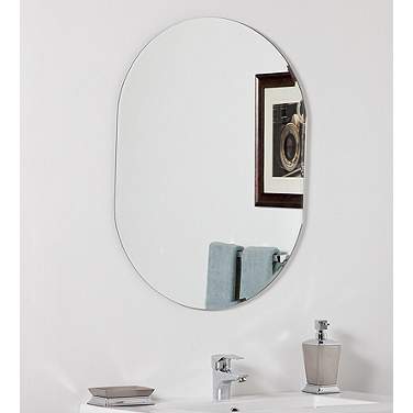 Khloe Modern 23 1/2" x 31 1/2" Oval Wall Mirror