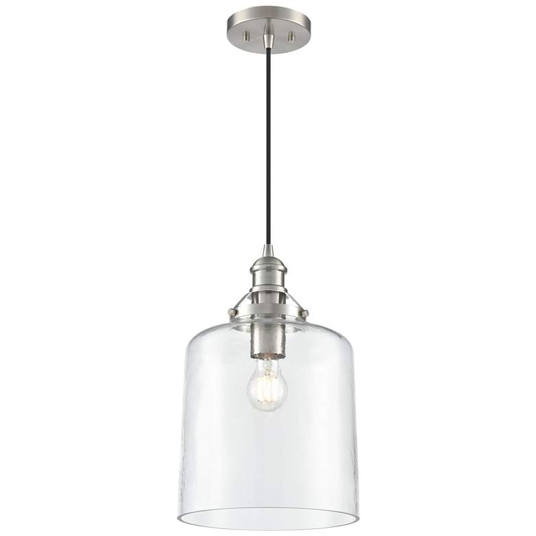 Image 1 Khrisa 10" Wide 1-Light Pendant in Brushed Nickel