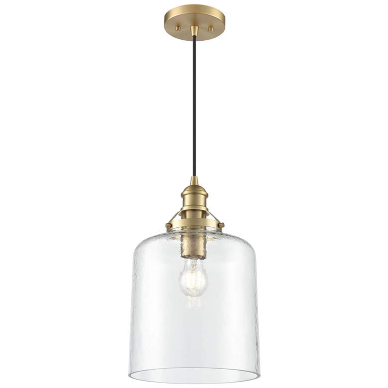 Image 1 Khrisa 10" Wide 1-Light Pendant in Vintage Brass