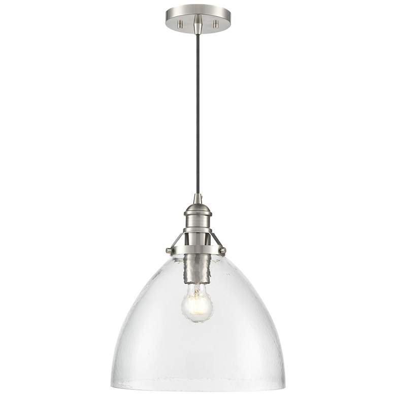 Image 2 Khrisa 12.75" Wide 1-Light Pendant in Brushed Nickel more views