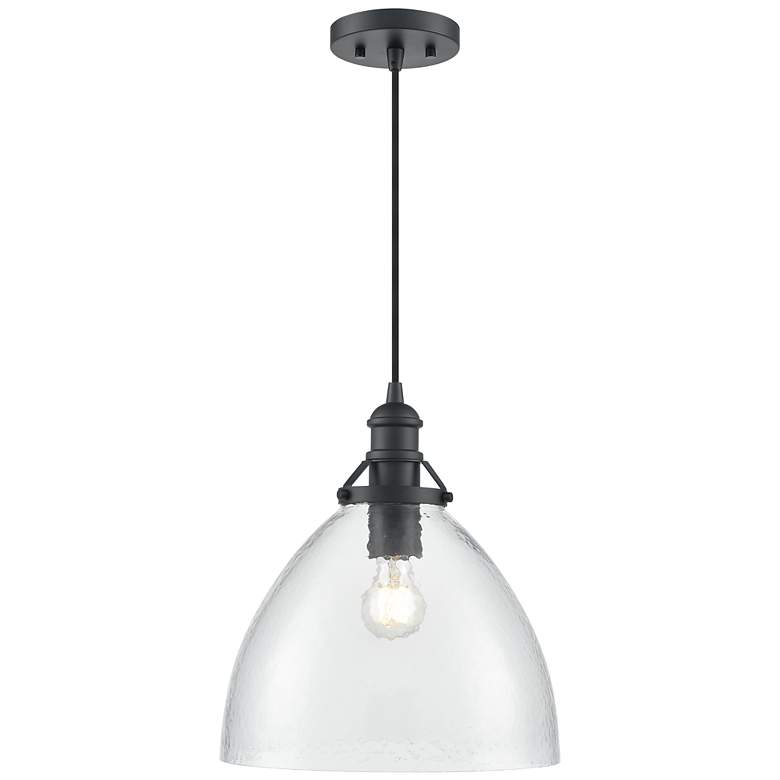 Image 2 Khrisa 12.75" Wide 1-Light Pendant in Matte Black more views