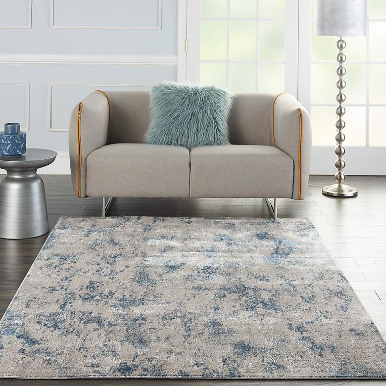 Image 1 Ki40 Royal Terrace 5'3" x 7'3" Grey/Blue Indoor Rug