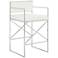 Kian 26" White and Silver Velvet Directors Counter Stool