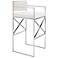 Kian 31 1/2" White and Silver Velvet Barstool