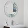 Kiara White Glass 27 1/2" Round Frameless Bathroom Mirror