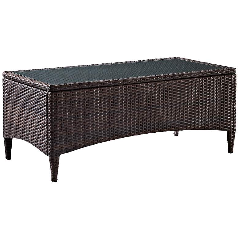 Image 1 Kiawah Outdoor Wicker Glass Top Table