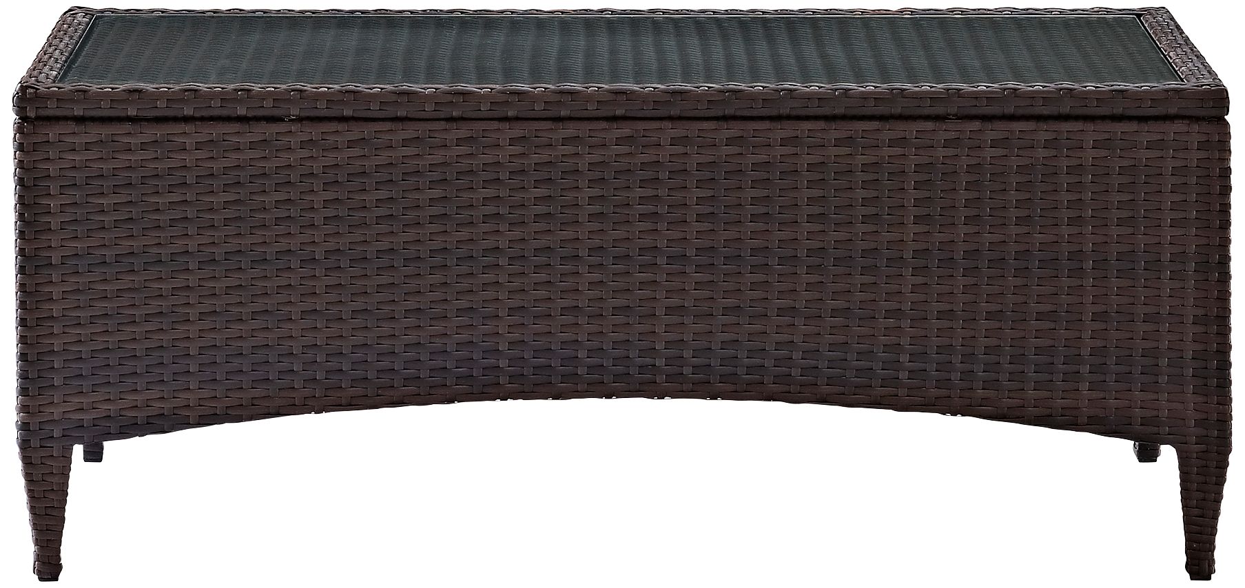 Kiawah Outdoor Wicker Glass Top Table 7K247 Lamps Plus