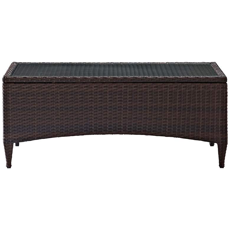 Image 2 Kiawah Outdoor Wicker Glass Top Table more views