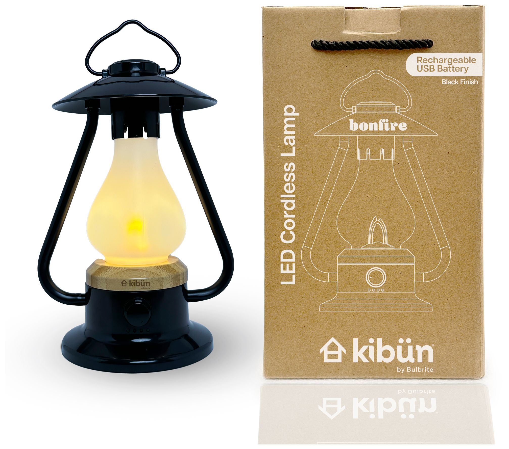 Image 7 Kibun Cordless Table Lamp Bonfire Black more views