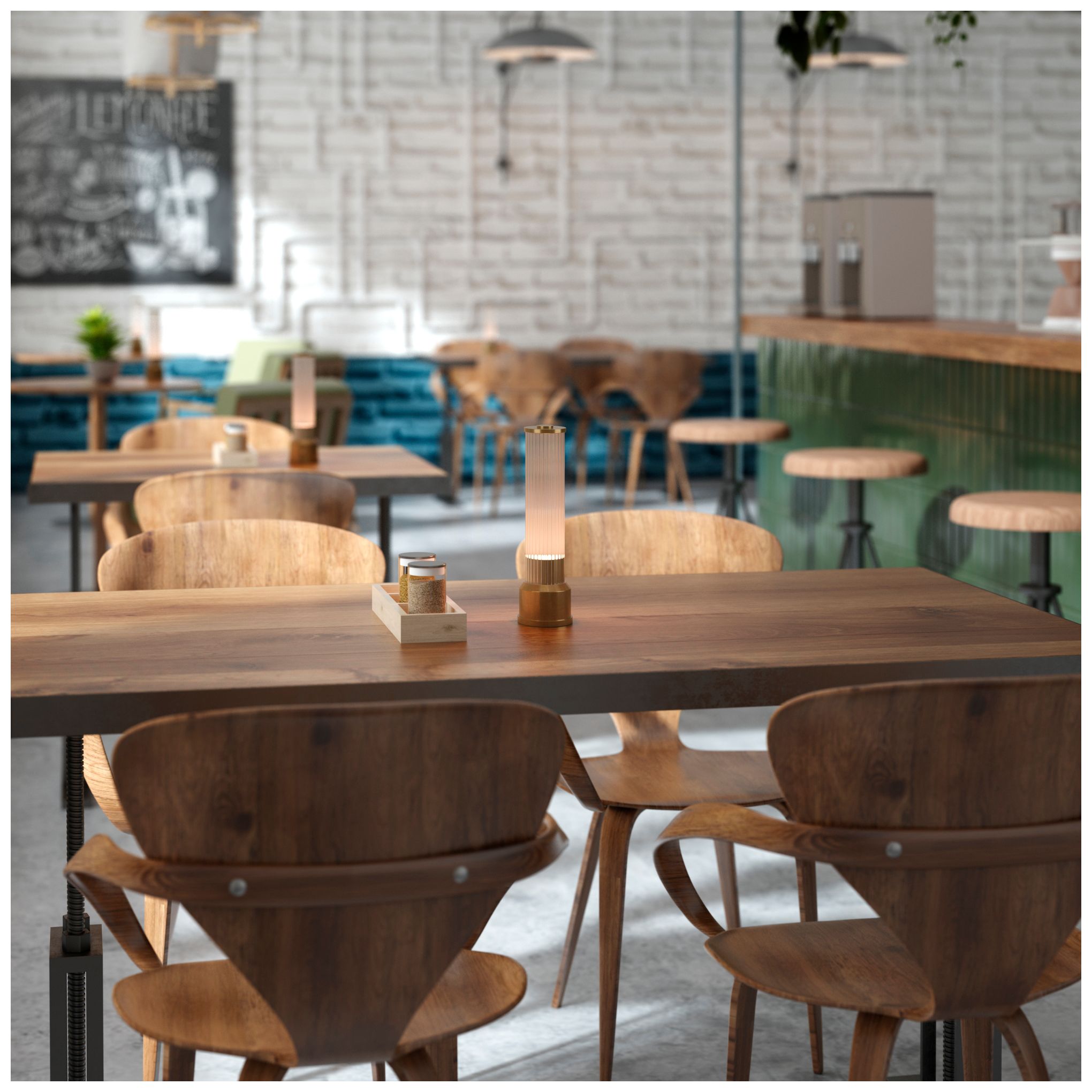 Image 2 Kibun Cordless Table Lamp Candlestick Brushed Brass more views