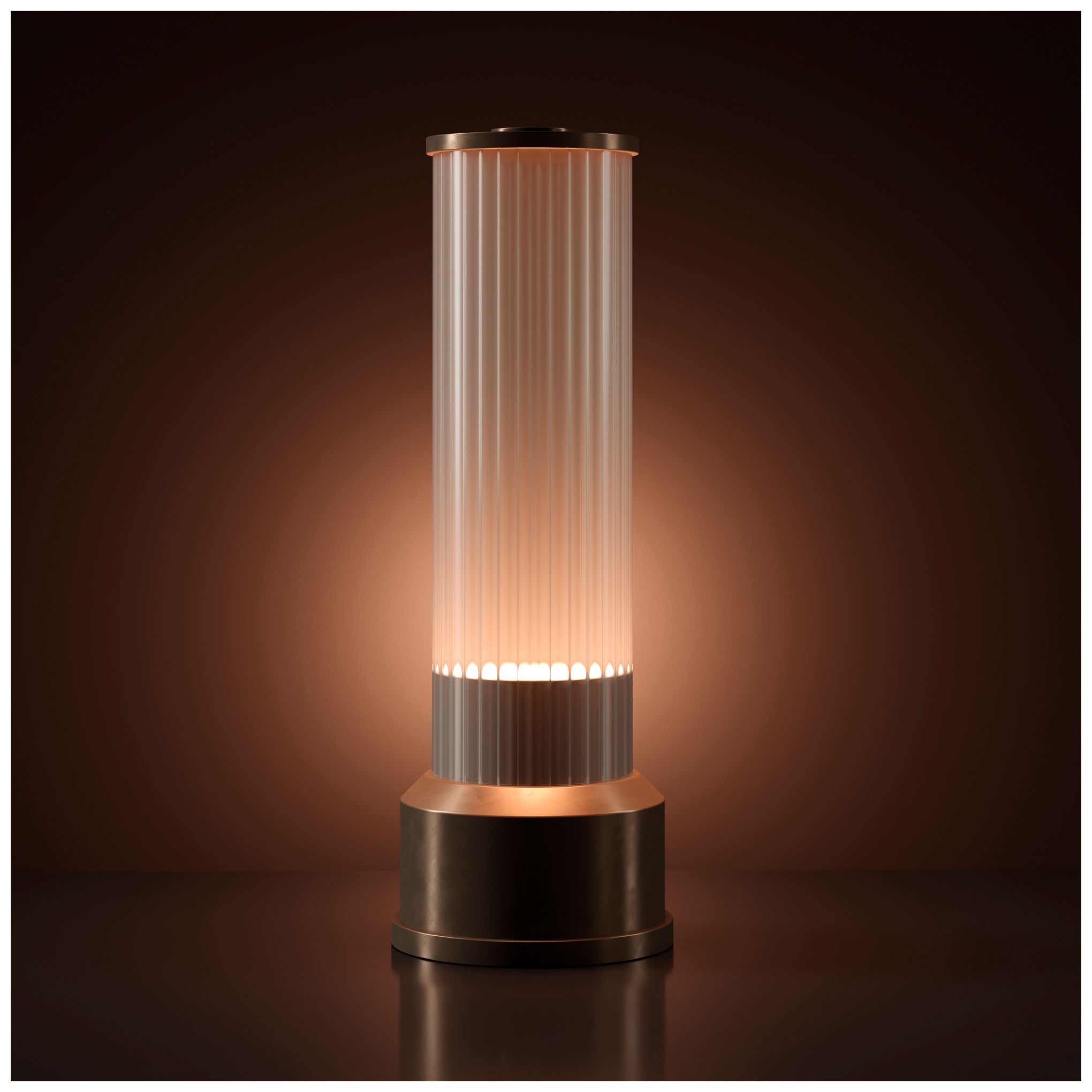 Image 5 Kibun Cordless Table Lamp Candlestick Brushed Brass more views