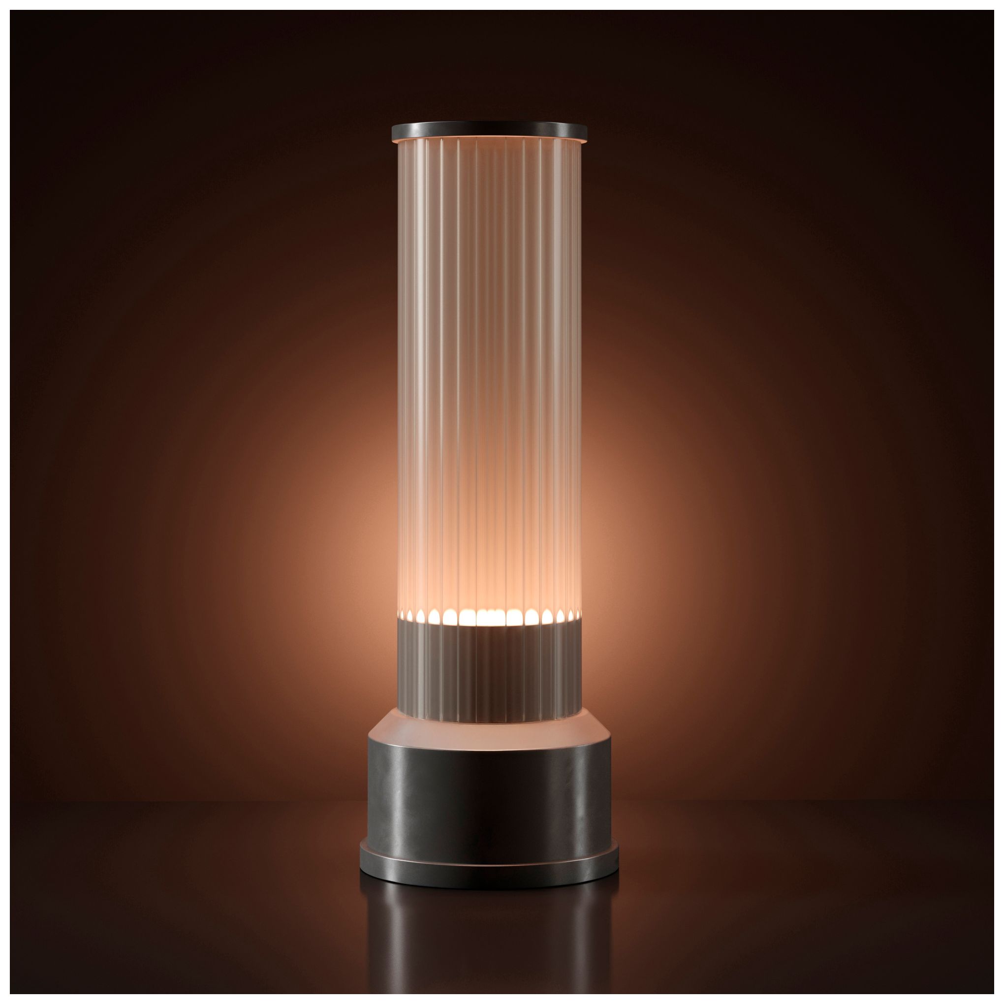 Image 5 Kibun Cordless Table Lamp Candlestick Brushed Pewter more views