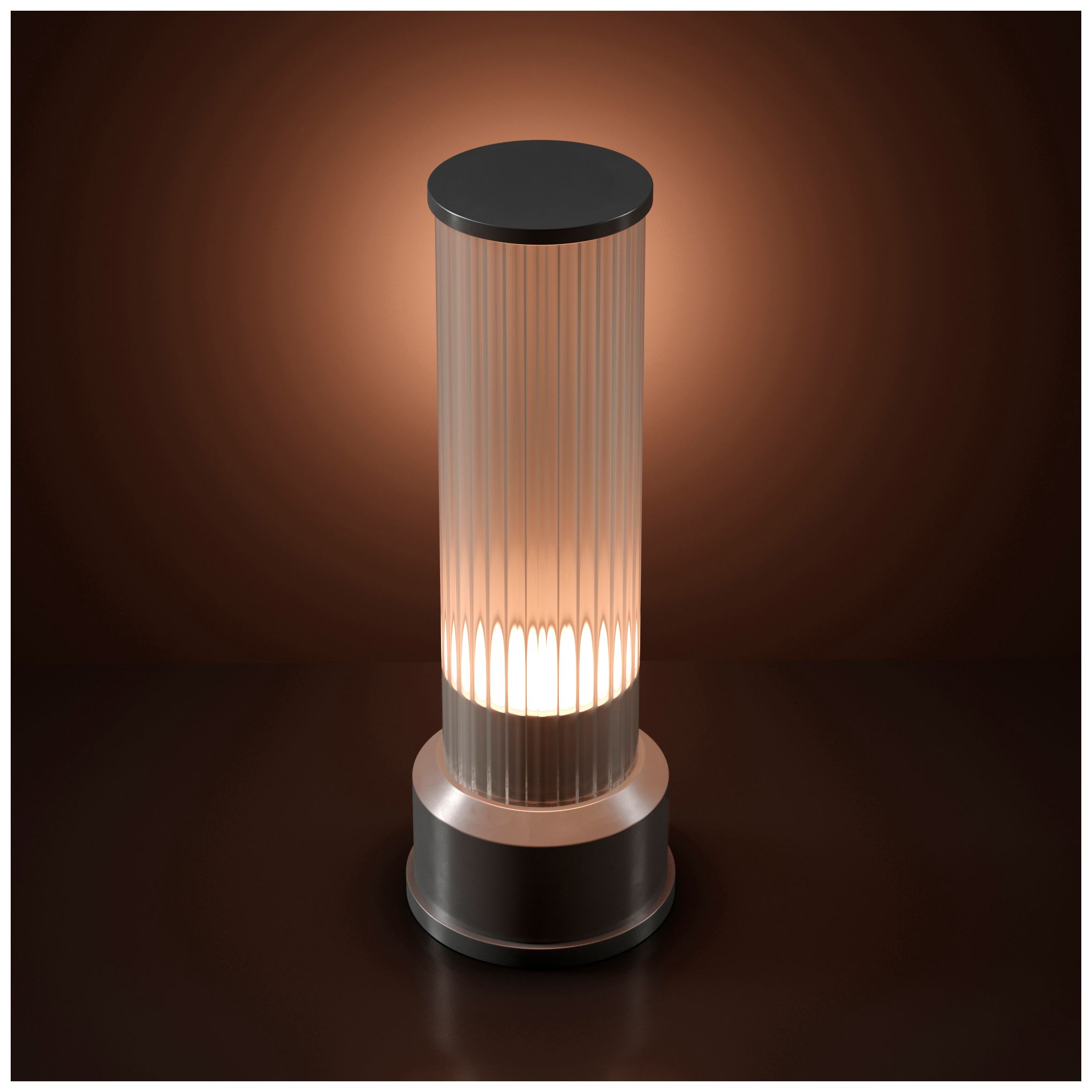 Image 6 Kibun Cordless Table Lamp Candlestick Brushed Pewter more views