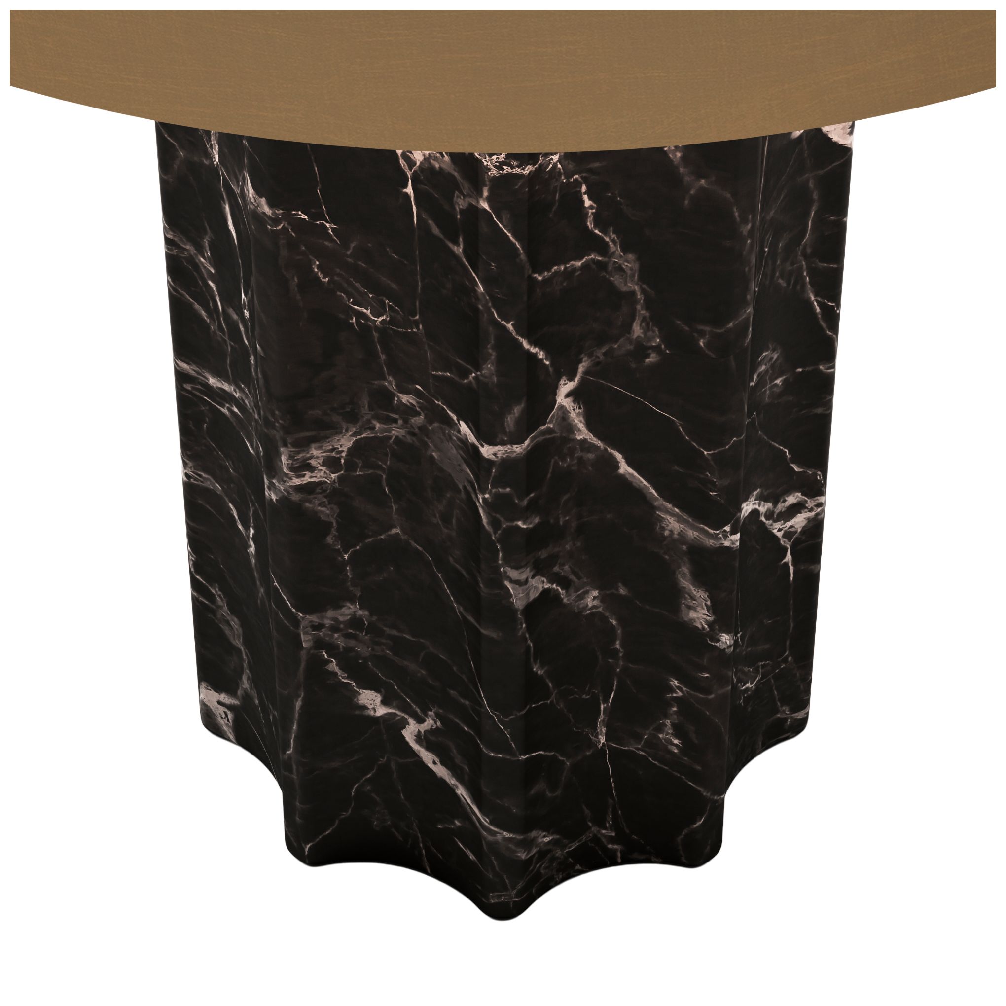 Image 7 Kibun Cordless Table Lamp Fluted Column Black Marble Brushed Brass more views