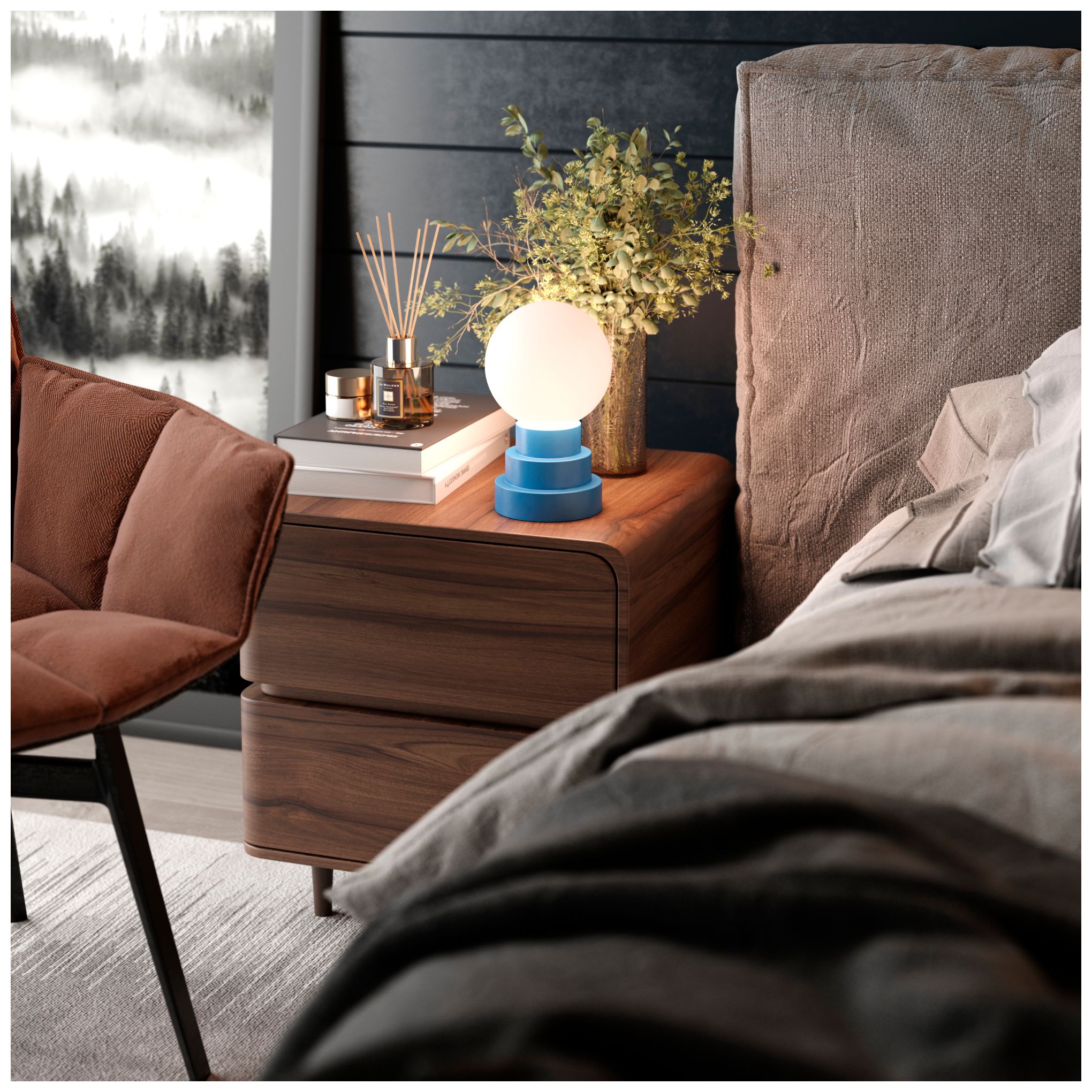 Image 2 Kibun Cordless Table Lamp Globe Avalon more views