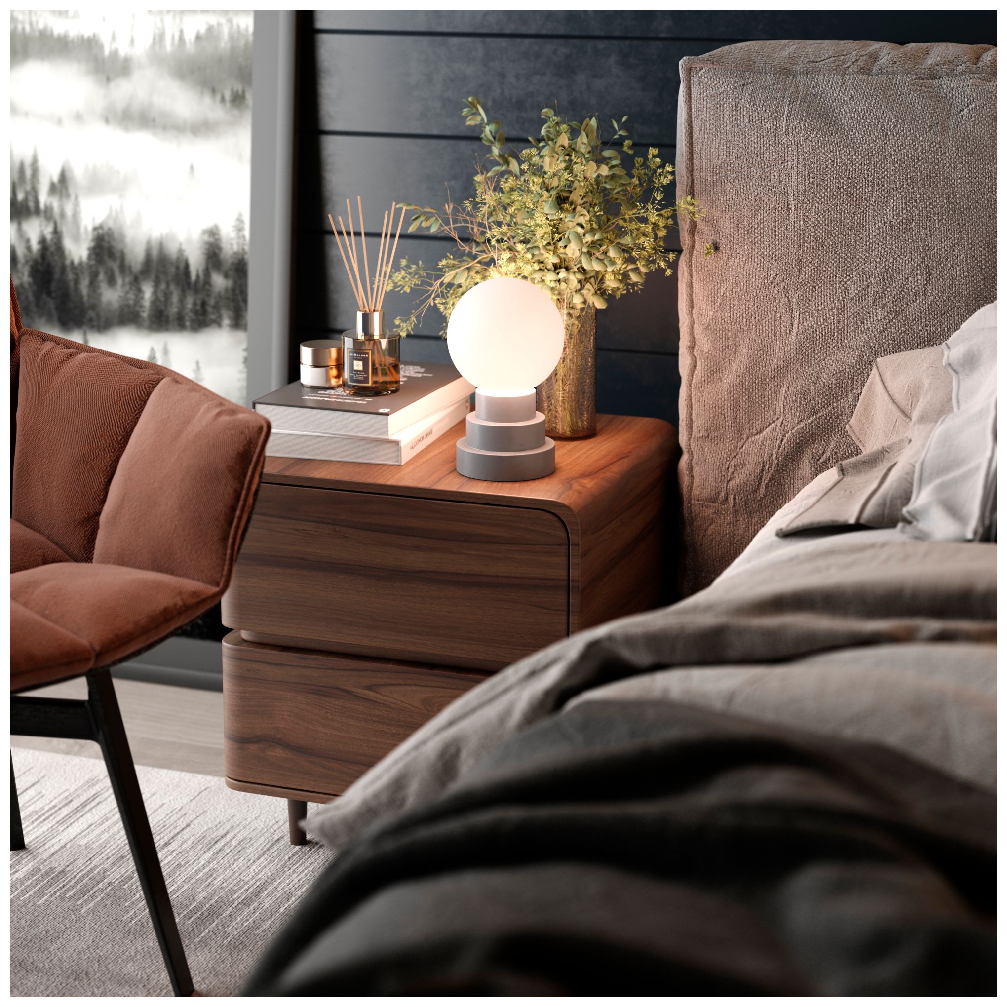 Image 2 Kibun Cordless Table Lamp Globe Iron more views