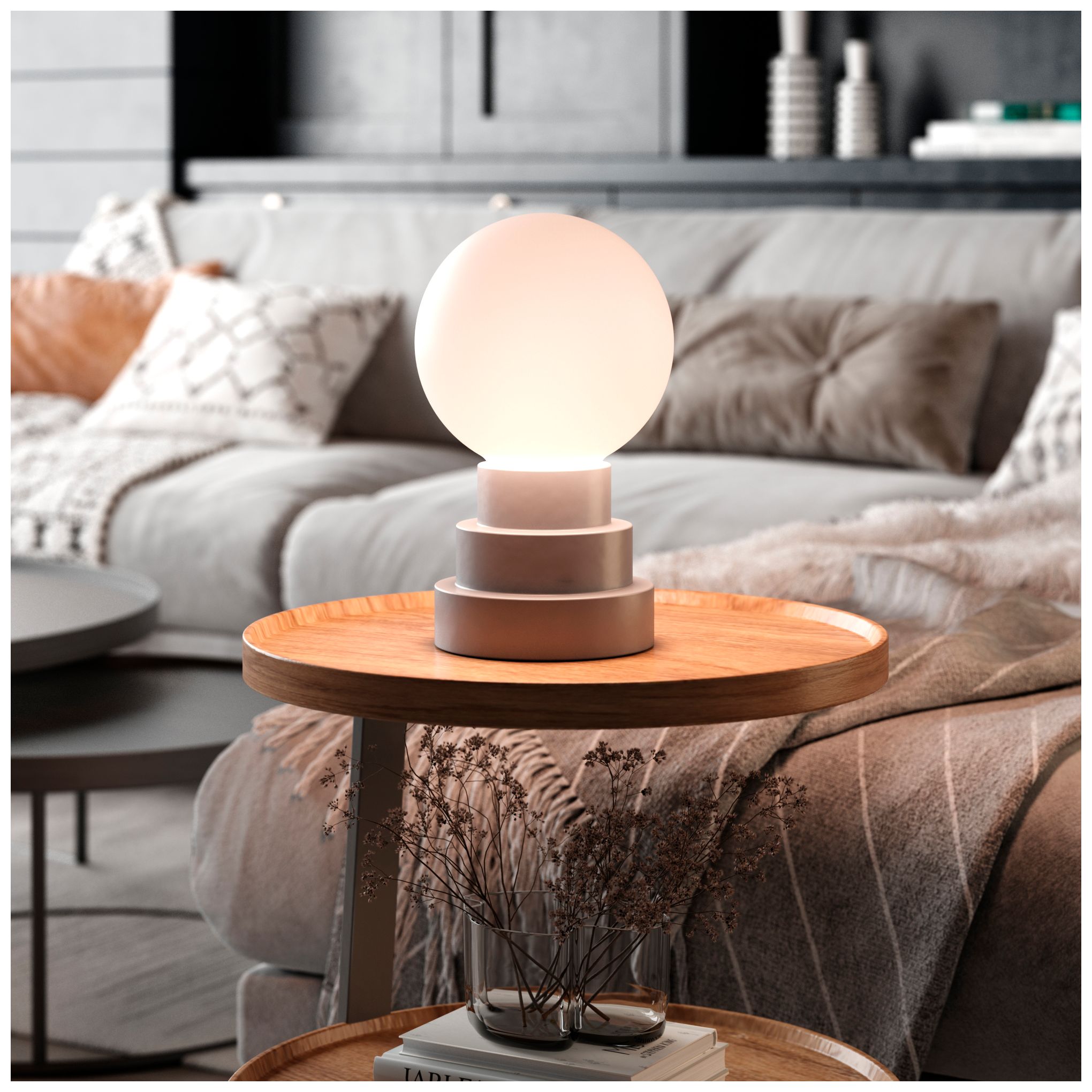 Image 3 Kibun Cordless Table Lamp Globe Iron more views