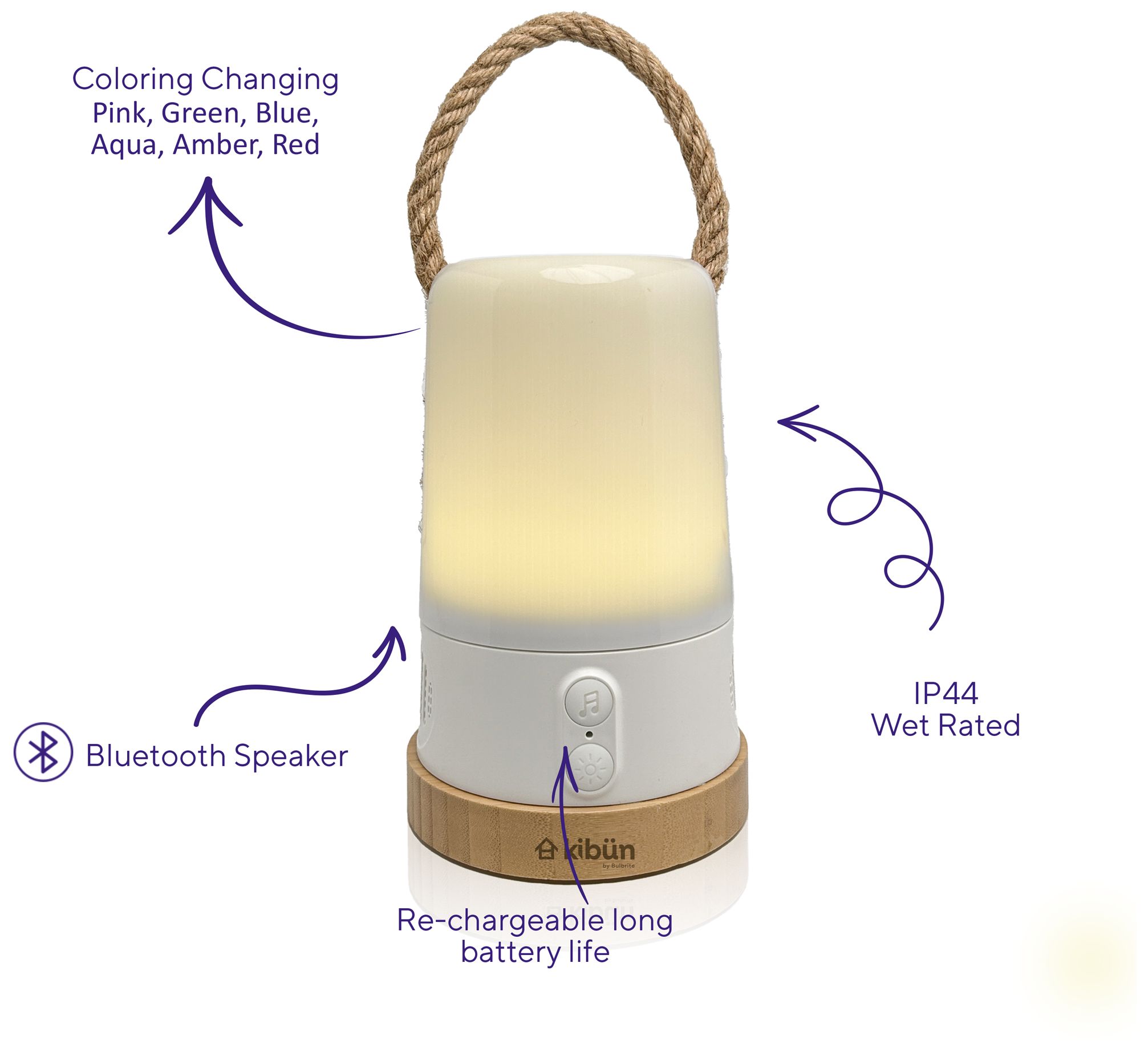 Image 4 Kibun Cordless Table Lamp Groove+ White Bluetooth/Rgb more views