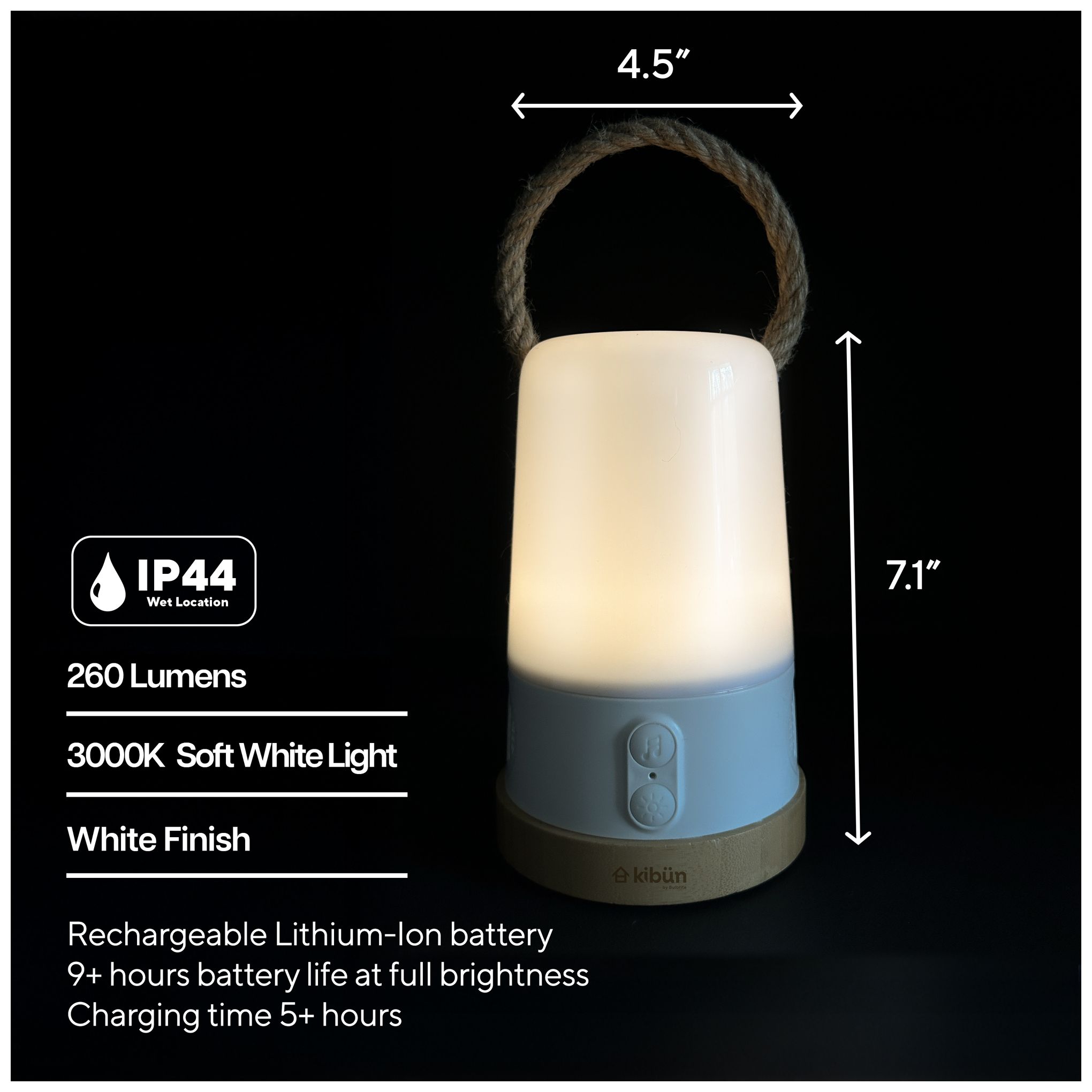 Image 6 Kibun Cordless Table Lamp Groove+ White Bluetooth/Rgb more views
