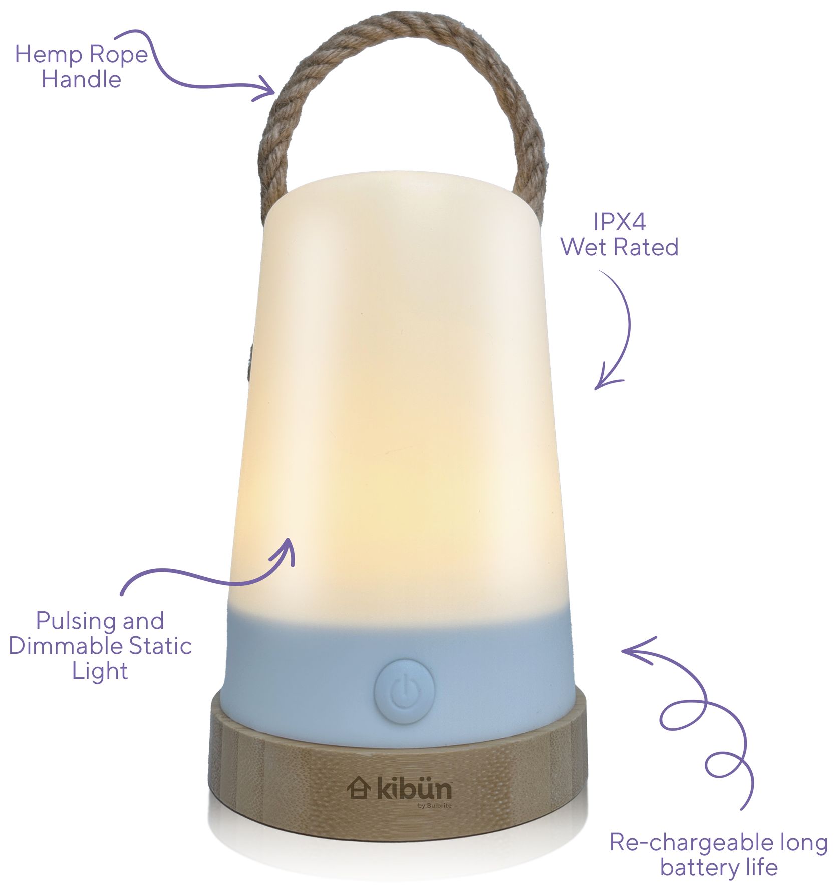 Image 4 Kibun Cordless Table Lamp Groove White more views