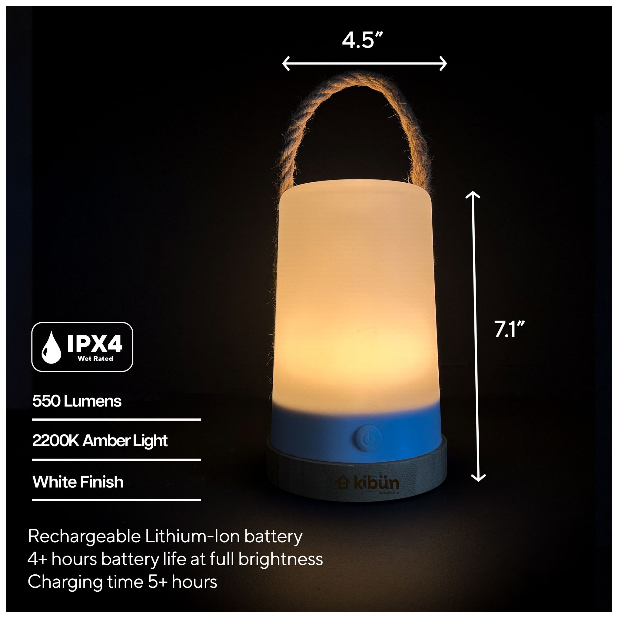 Image 6 Kibun Cordless Table Lamp Groove White more views