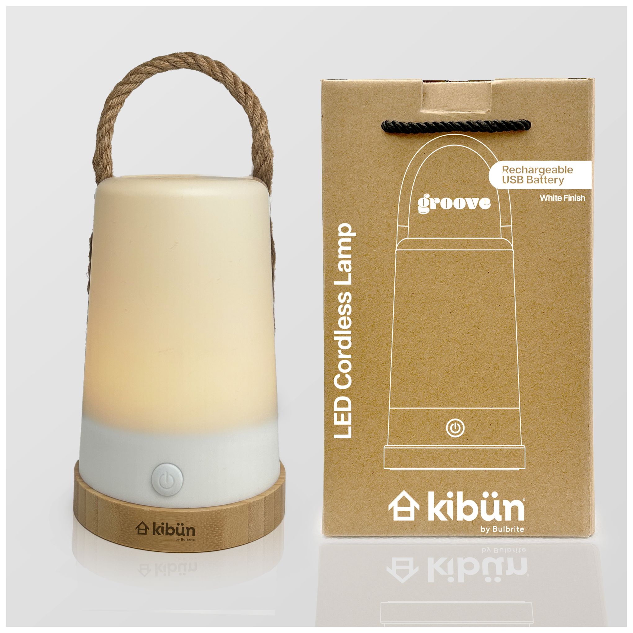 Image 7 Kibun Cordless Table Lamp Groove White more views