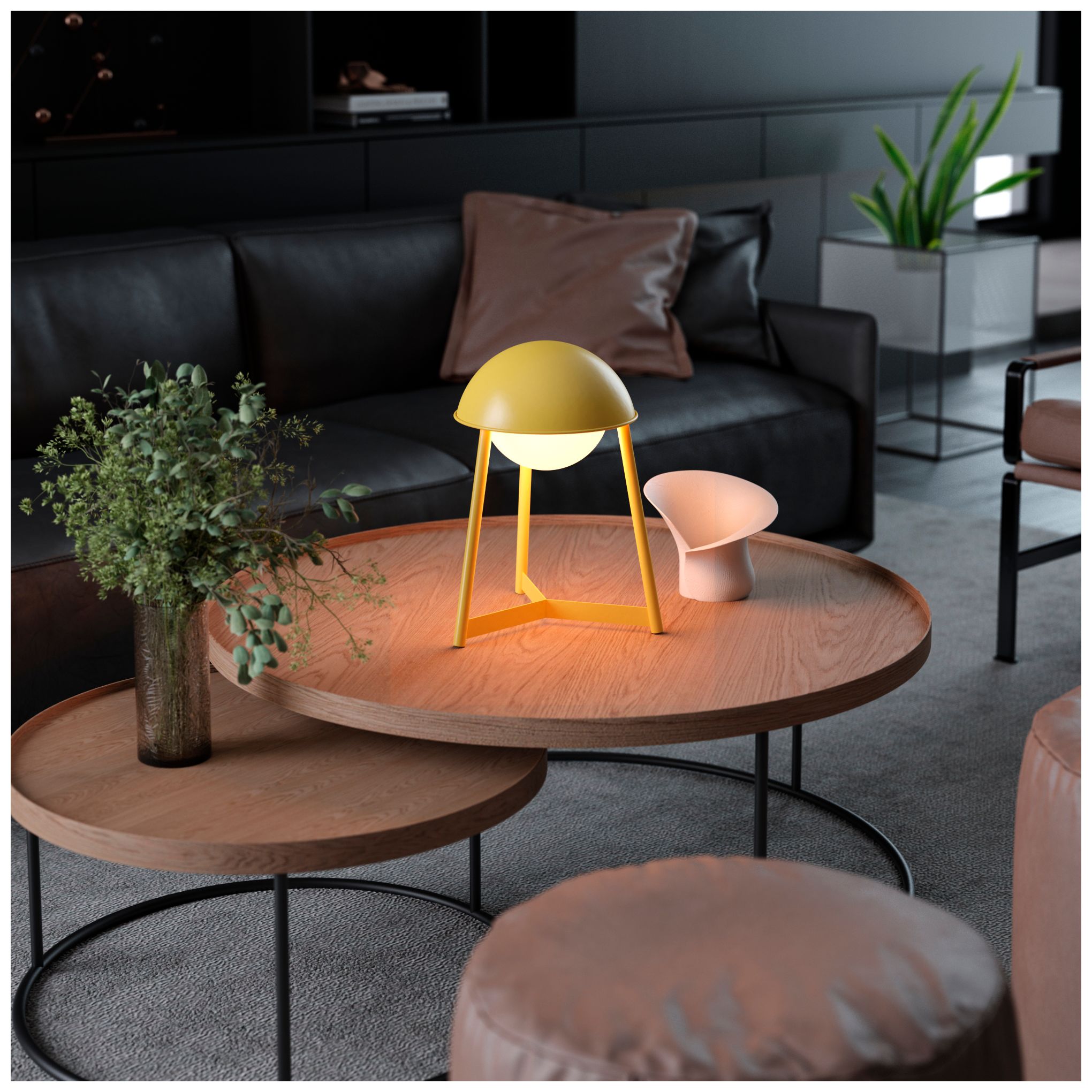 Image 2 Kibun Cordless Table Lamp Helmet Citrone more views