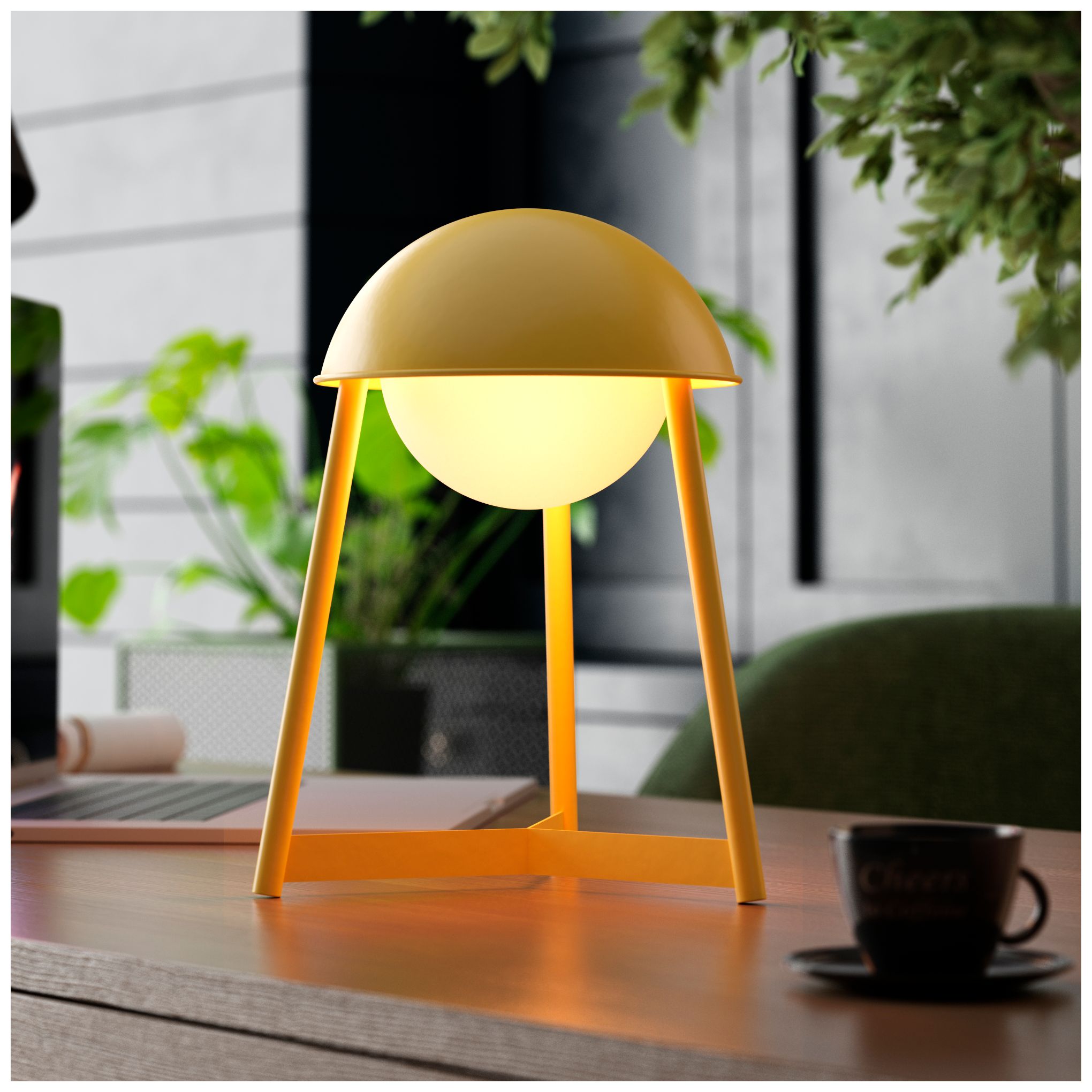 Image 3 Kibun Cordless Table Lamp Helmet Citrone more views