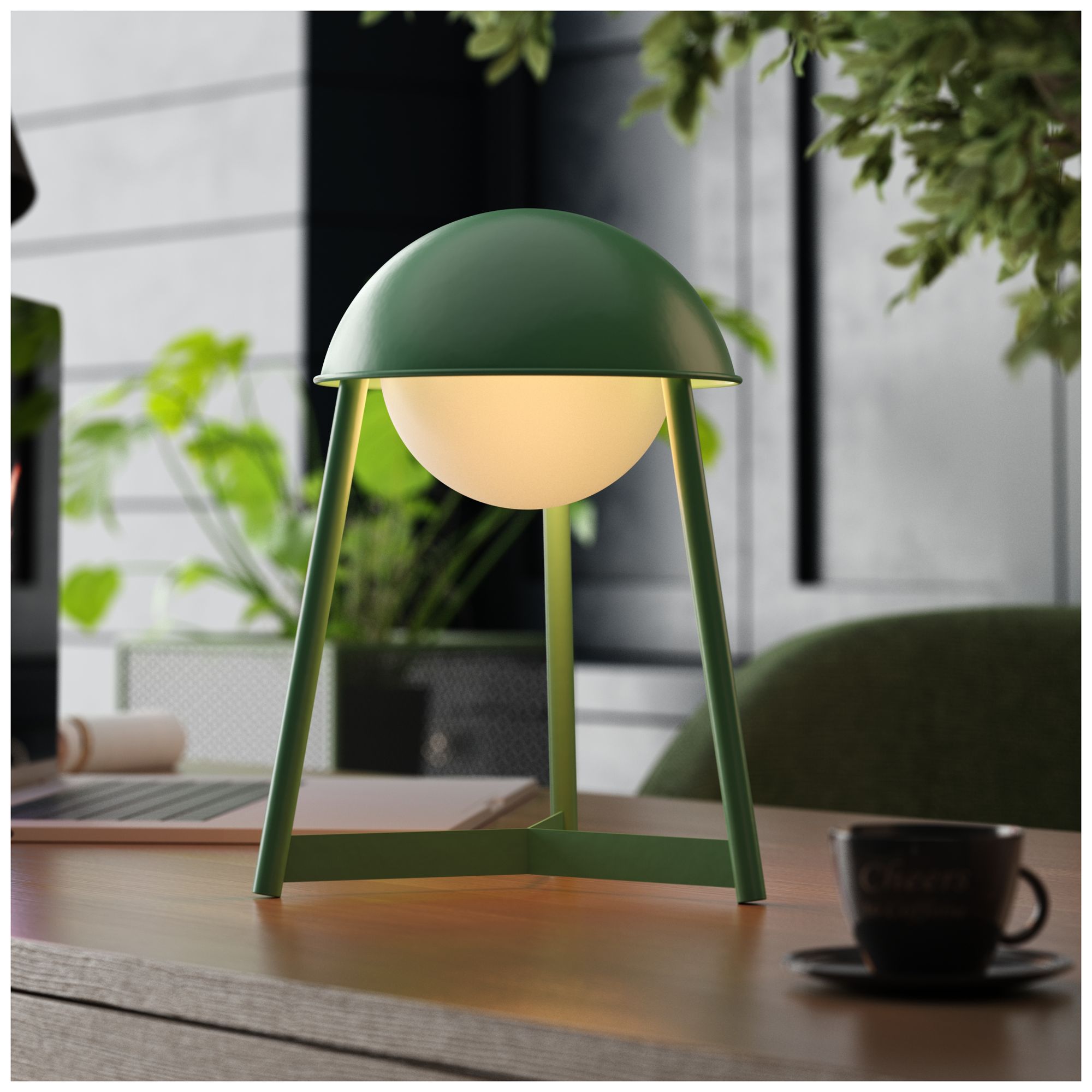Image 3 Kibun Cordless Table Lamp Helmet Moss more views
