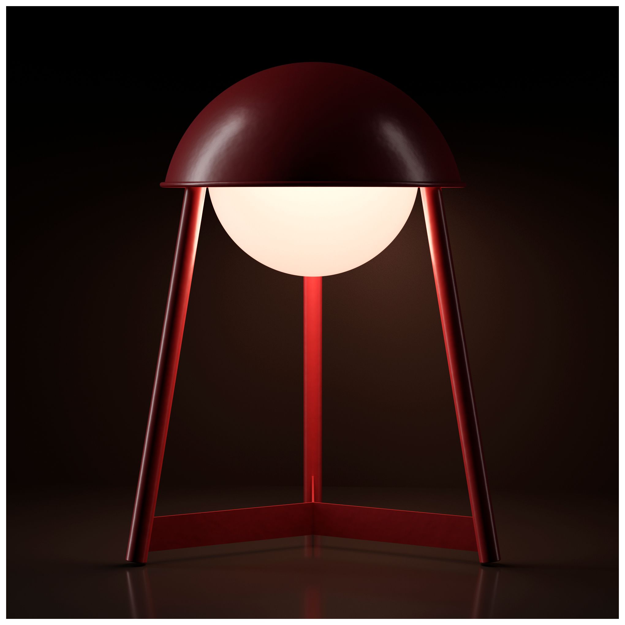 Image 5 Kibun Cordless Table Lamp Helmet Oxblood more views