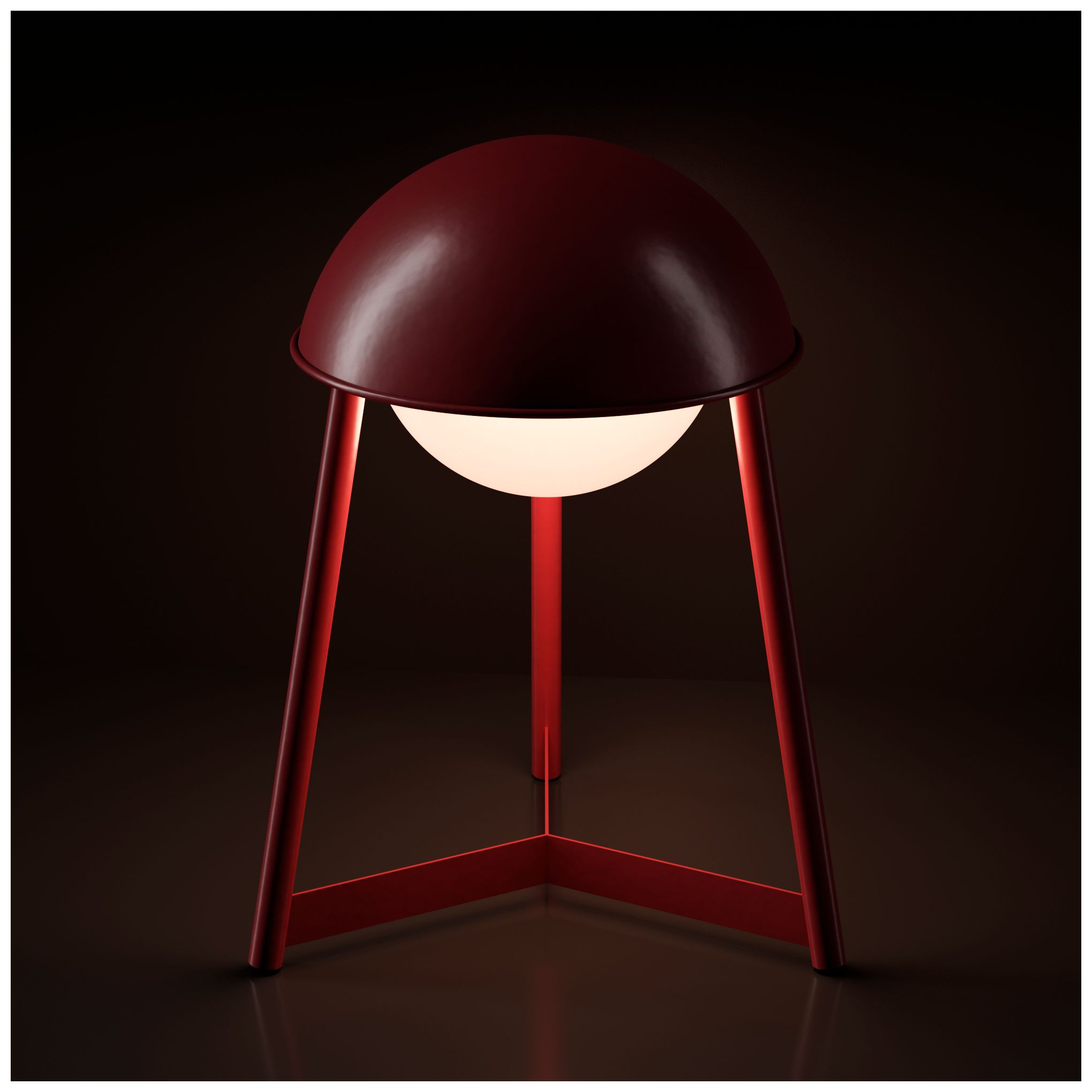 Image 6 Kibun Cordless Table Lamp Helmet Oxblood more views