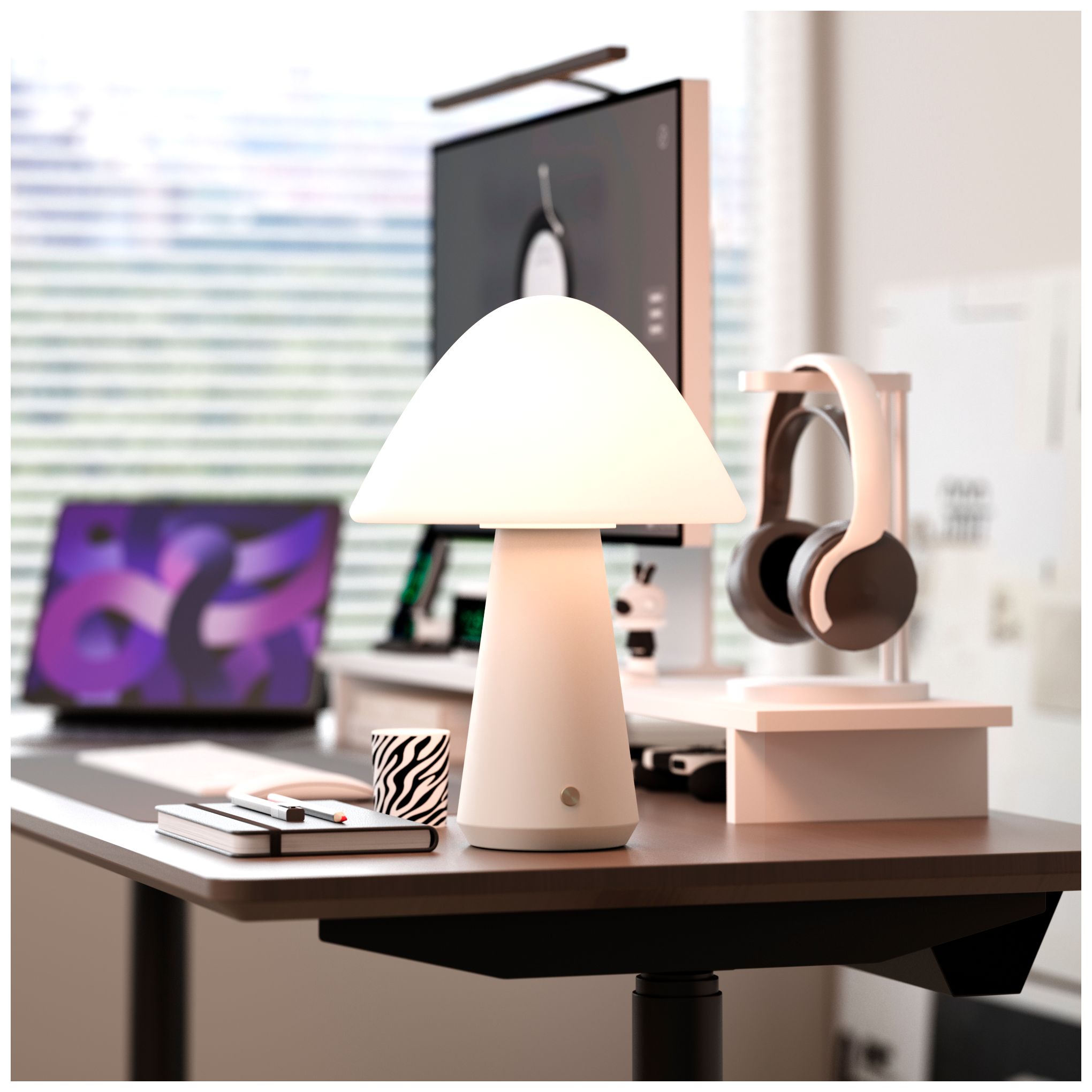 Image 3 Kibun Cordless Table Lamp Mushroom Off White more views