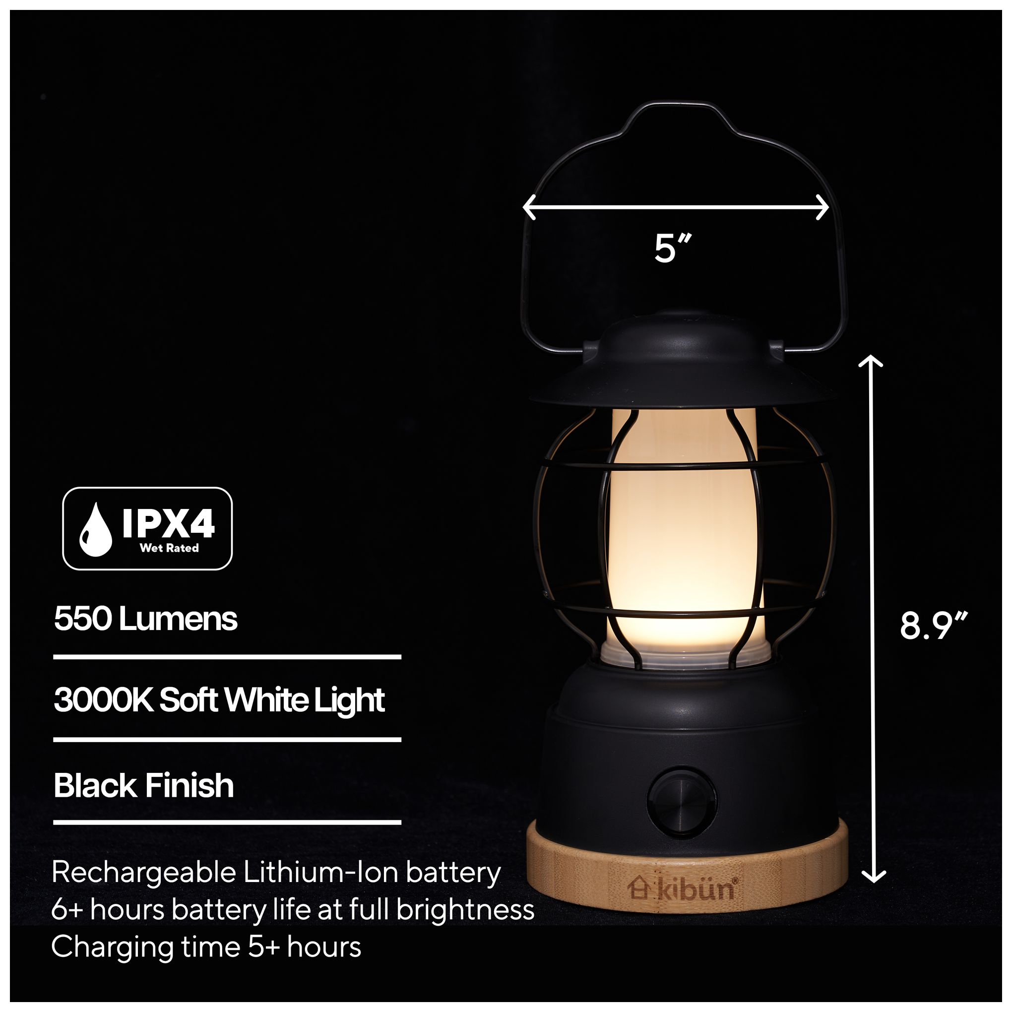 Image 6 Kibun Cordless Table Lamp Smores Black more views