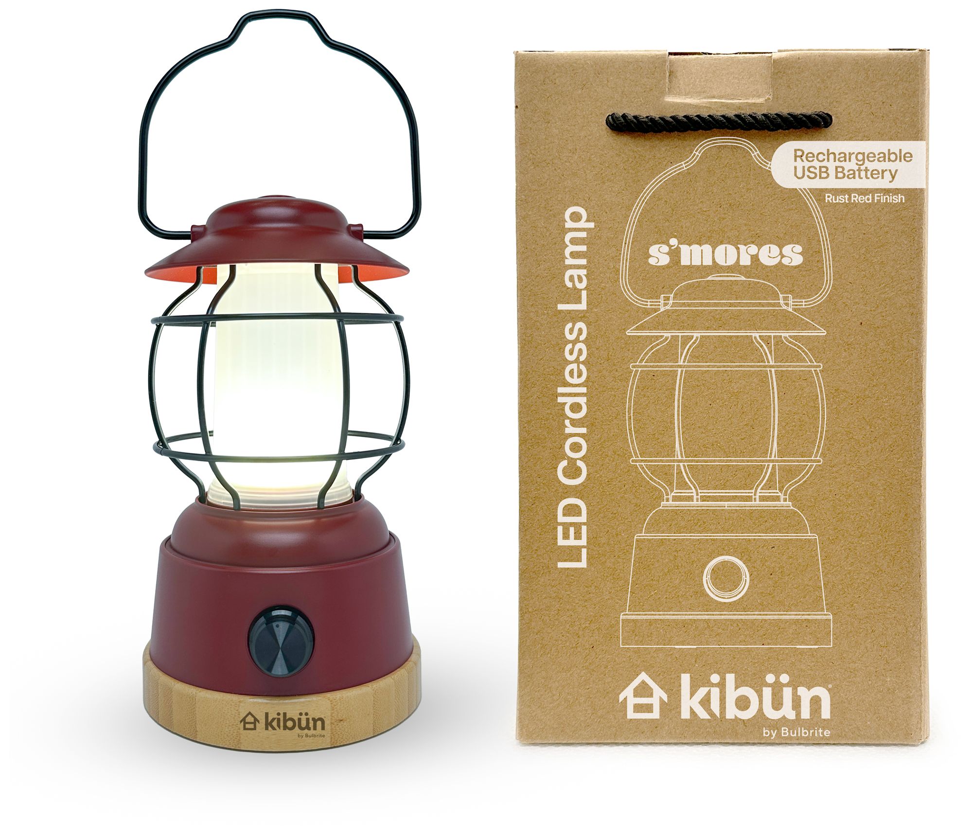 Image 7 Kibun Cordless Table Lamp Smores Rust Red more views