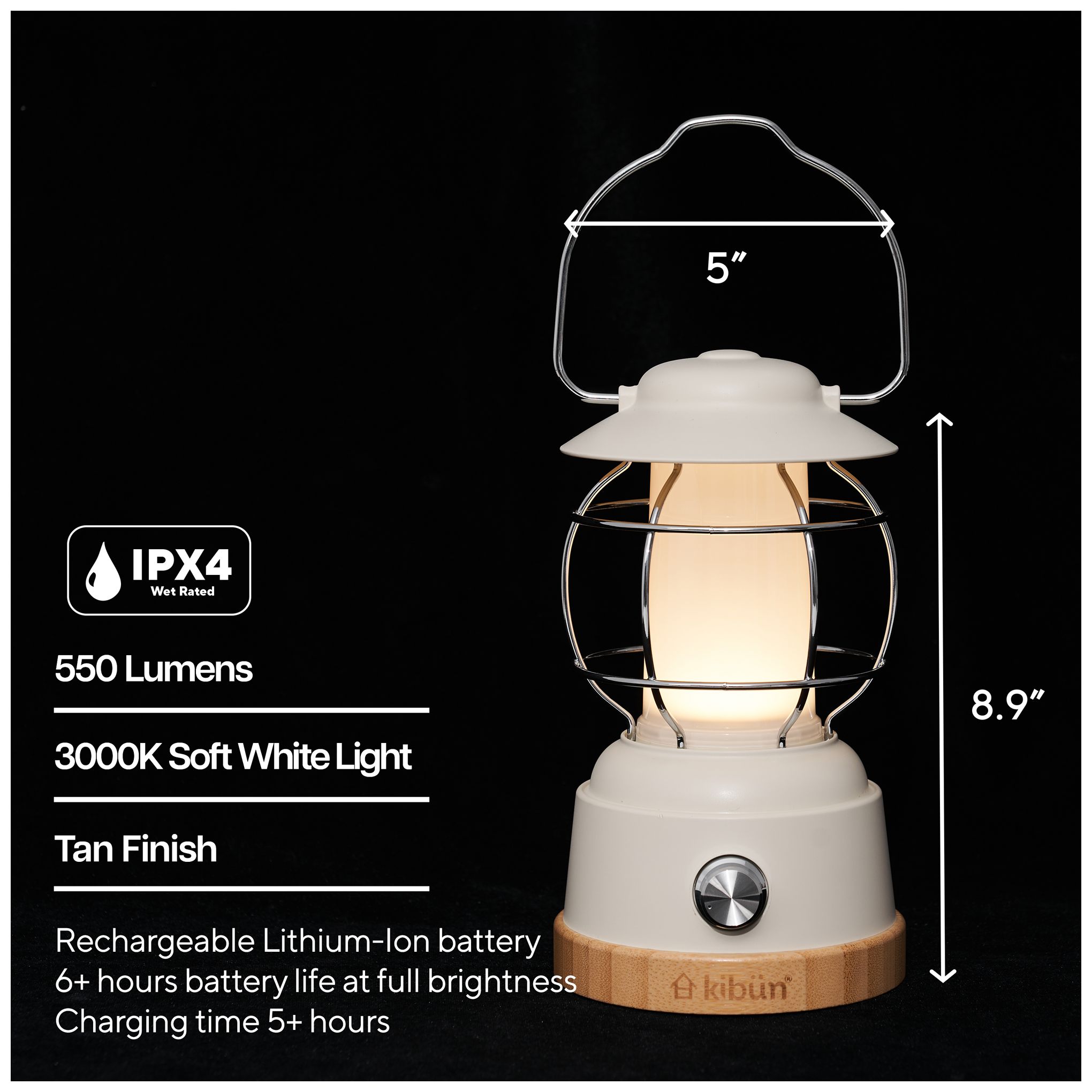 Image 6 Kibun Cordless Table Lamp Smores Tan more views