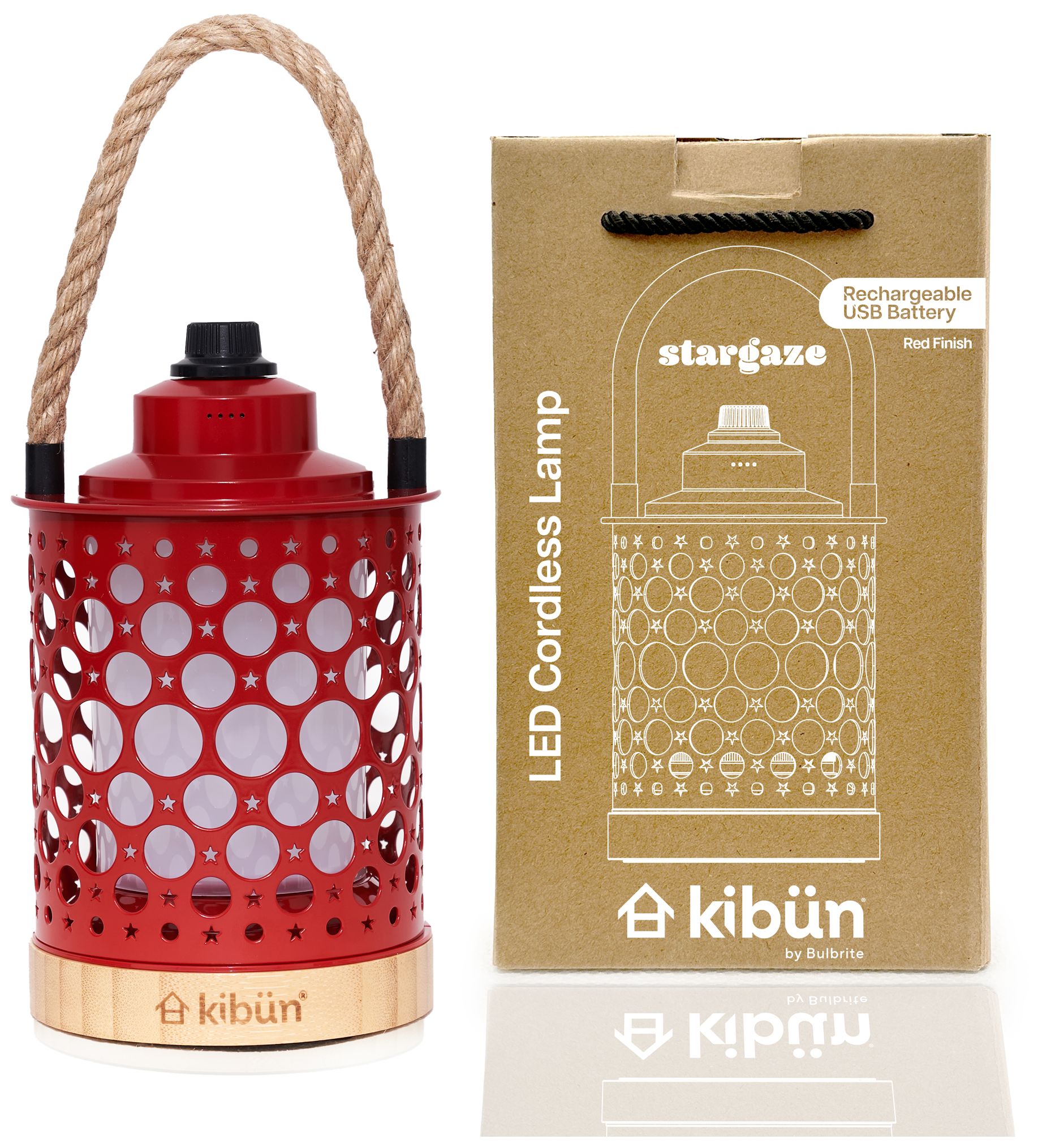 Image 7 Kibun Cordless Table Lamp Stargaze Red more views