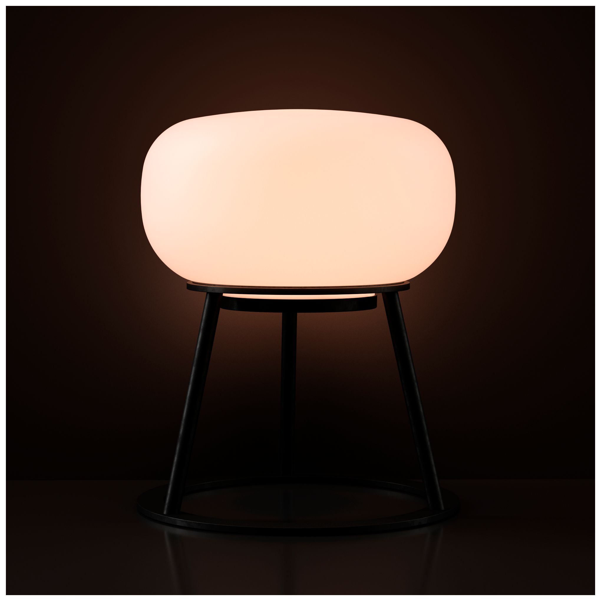 Image 5 Kibun Cordless Table Lamp Tripod Black Oval Glass more views