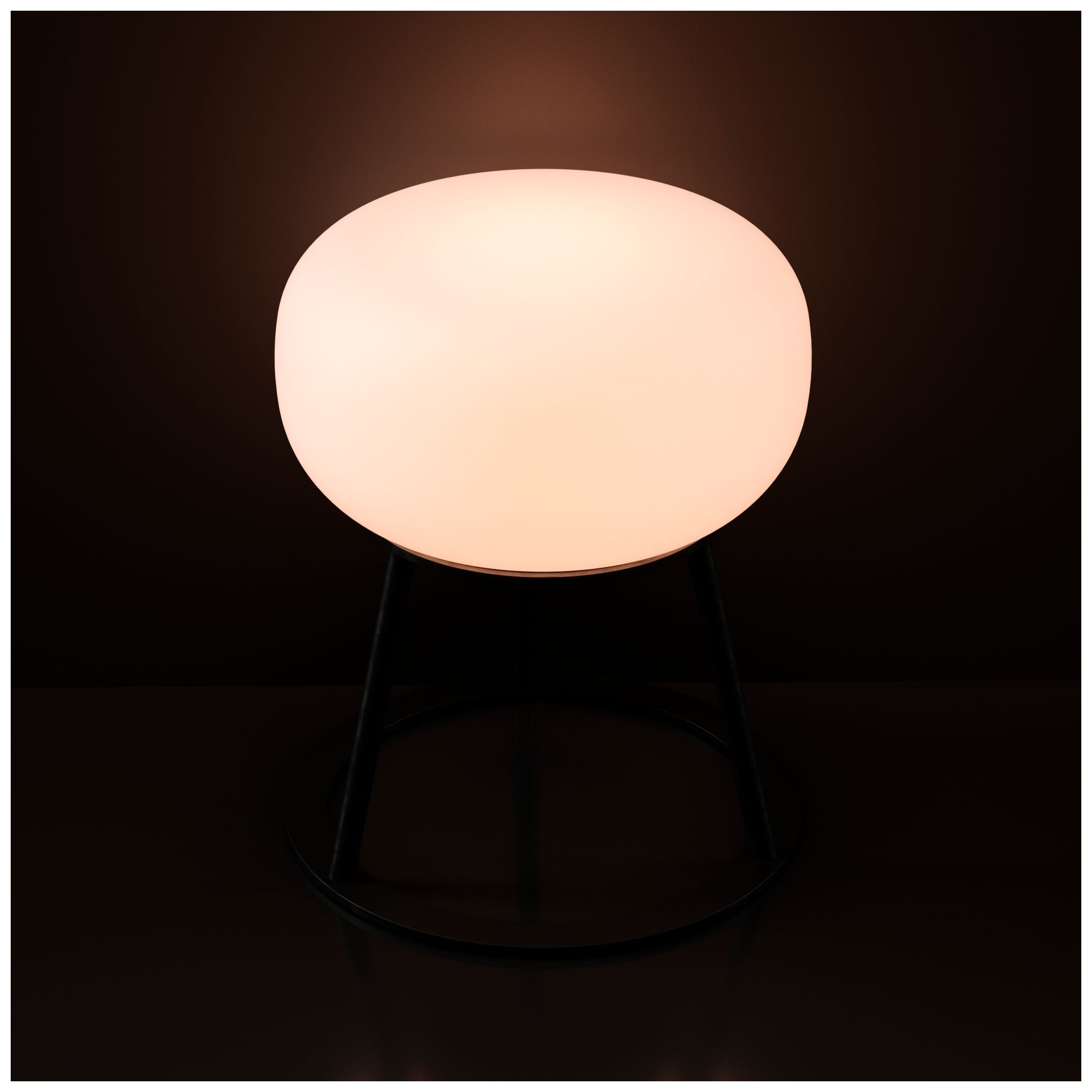 Image 6 Kibun Cordless Table Lamp Tripod Black Oval Glass more views