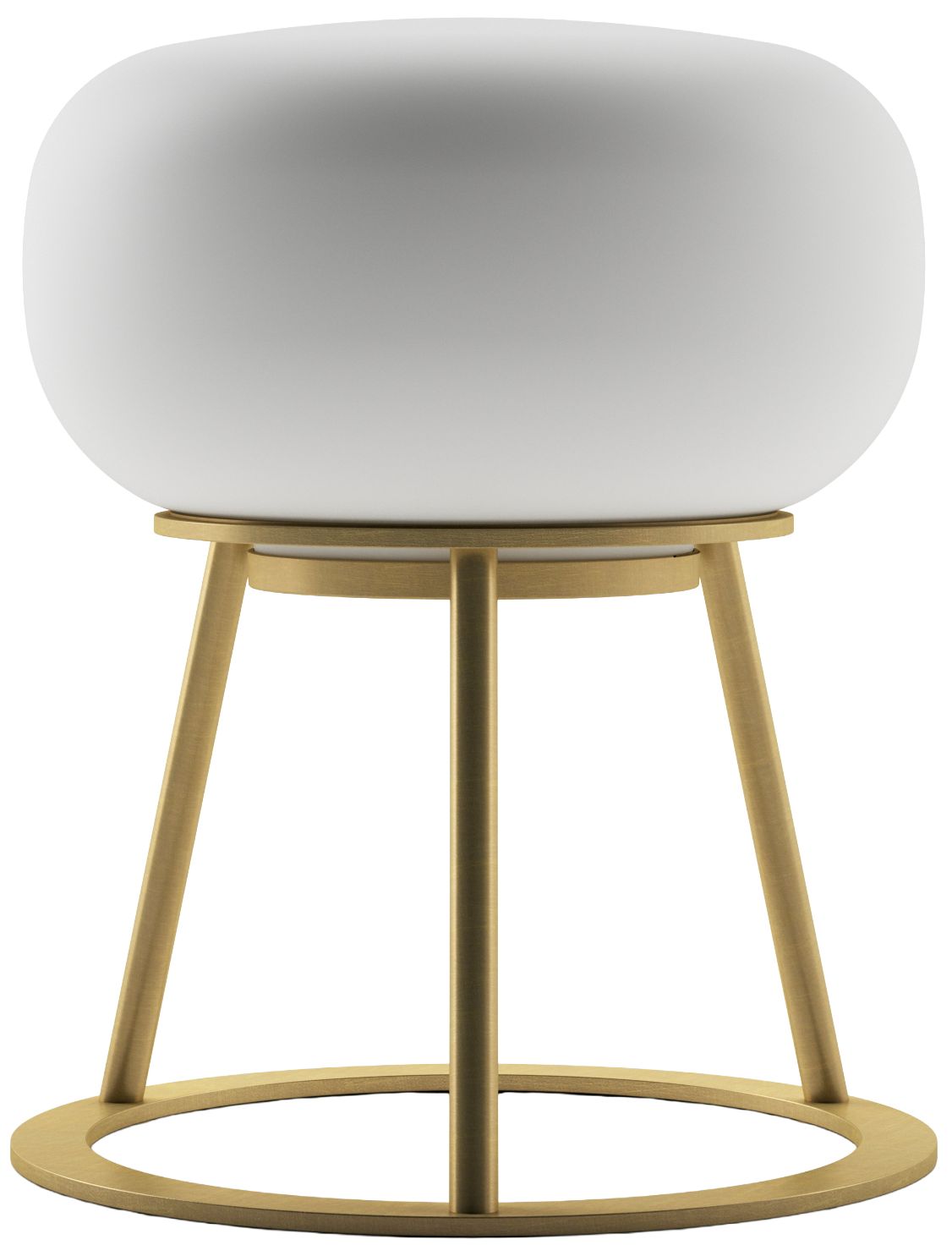 Kibun Cordless Table Lamp Tripod Brushed Brass Oval Glass