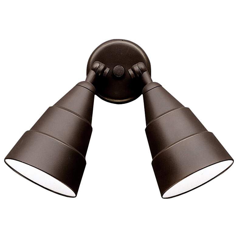 Image 2 Kichler 12 inch Wide Bronze Two Light Outdoor Security Floodlight