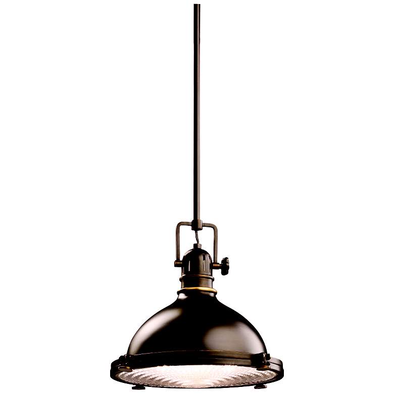 Image 2 Kichler 12" Wide Olde Bronze Fresnel Lens Mini Pendant