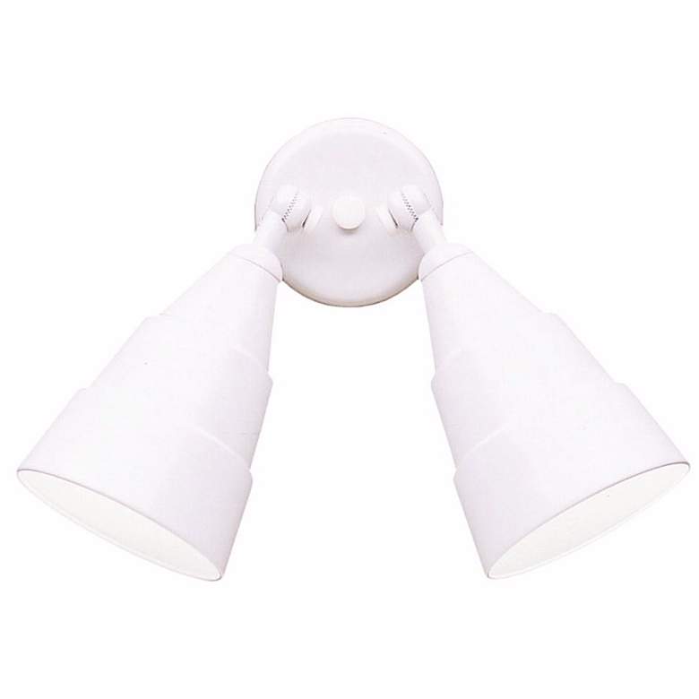 Image 1 Kichler 12" Wide White Finish Two Light Outdoor Security Floodlight