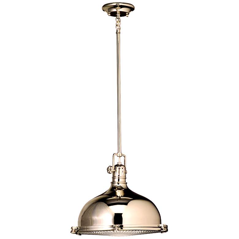 Image 2 Kichler 13 1/2" Wide Nickel with Fresnel Lens Dome Pendant Light