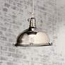 Thumbnail1 of Kichler 13 1/2" Wide Nickel with Fresnel Lens Dome Pendant Light