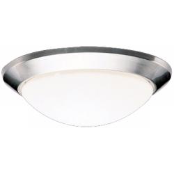 Kichler 14&quot; Wide Nickel and Etched Glass Dome Ceiling Light