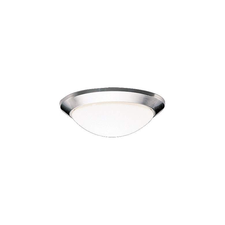 Image 1 Kichler 14" Wide Nickel and Etched Glass Dome Ceiling Light
